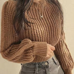 1pc Women's Casual Pullover Sweater - Polyester Knit Long Sleeve Round Neck Solid Color Loose Fit for All Seasons - For Women - Suitable for Casual Wear, Work, or Home - Perfect Gift for Birthday or Holiday