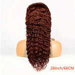 Easter Special Offer 180 Density 5x5 Red Brown Dark Wavy Front Wig 5x5 Glueless HD Lace Front Wig Colorful Curly Lace Closure Front Human Hair Wig