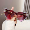 1pc Heart Shaped One-piece Fashion Glasses For Women Luxury Rhinestone Flower Decorative Shades Costume Party Props For Music Festival And Halloween
