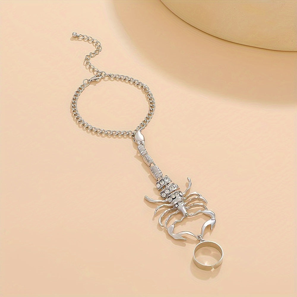Scorpion Charm Bracelet, Elegant & Sexy Style, Alloy with Rhinestone Embellishments, Women's Fashion Jewelry, All-Season Accessory, No Holiday Specific