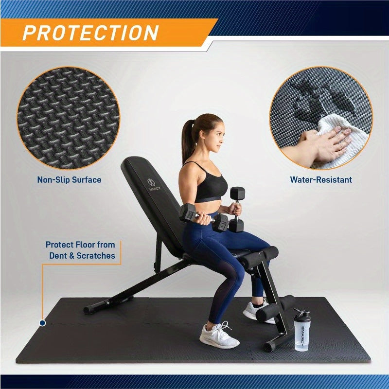 Marcy EVA Foam Interlocking Flooring Mat High Density NonSlip Tiles for Fitness Equipment Workout Cushion and Floor Protection