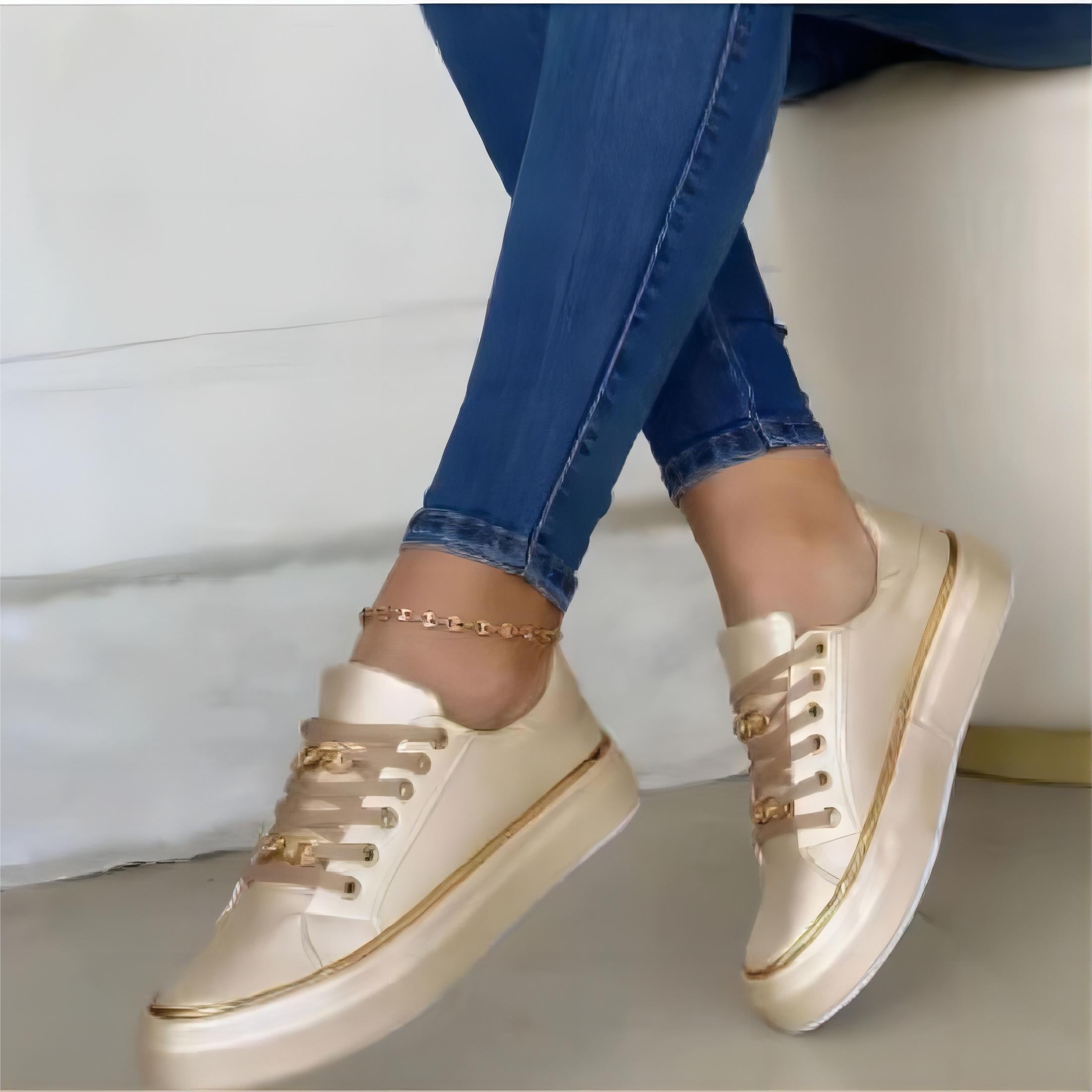 [Comfy Round Toe Canvas Sneaker] Womens Sneakers - Stylish Low Top Canvas Sneaker With Comfy Round Toe Flat Bottom And Anti-Slip Sole, Perfect For Daily Wea