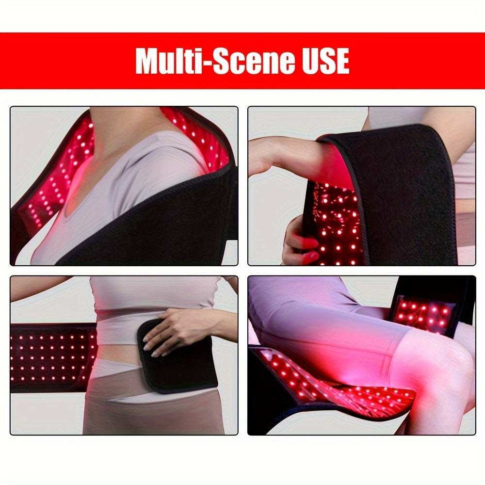 Adjustable 3-in-1 Infrared Light Belt for Body - Dual Wavelengths 660nm & 850nm, Wearable Red Light Wrap with Timer, Powerful LED Lights for Enhanced Inflammation Relief, Wound & Recovery - US Plug, Infrared Light