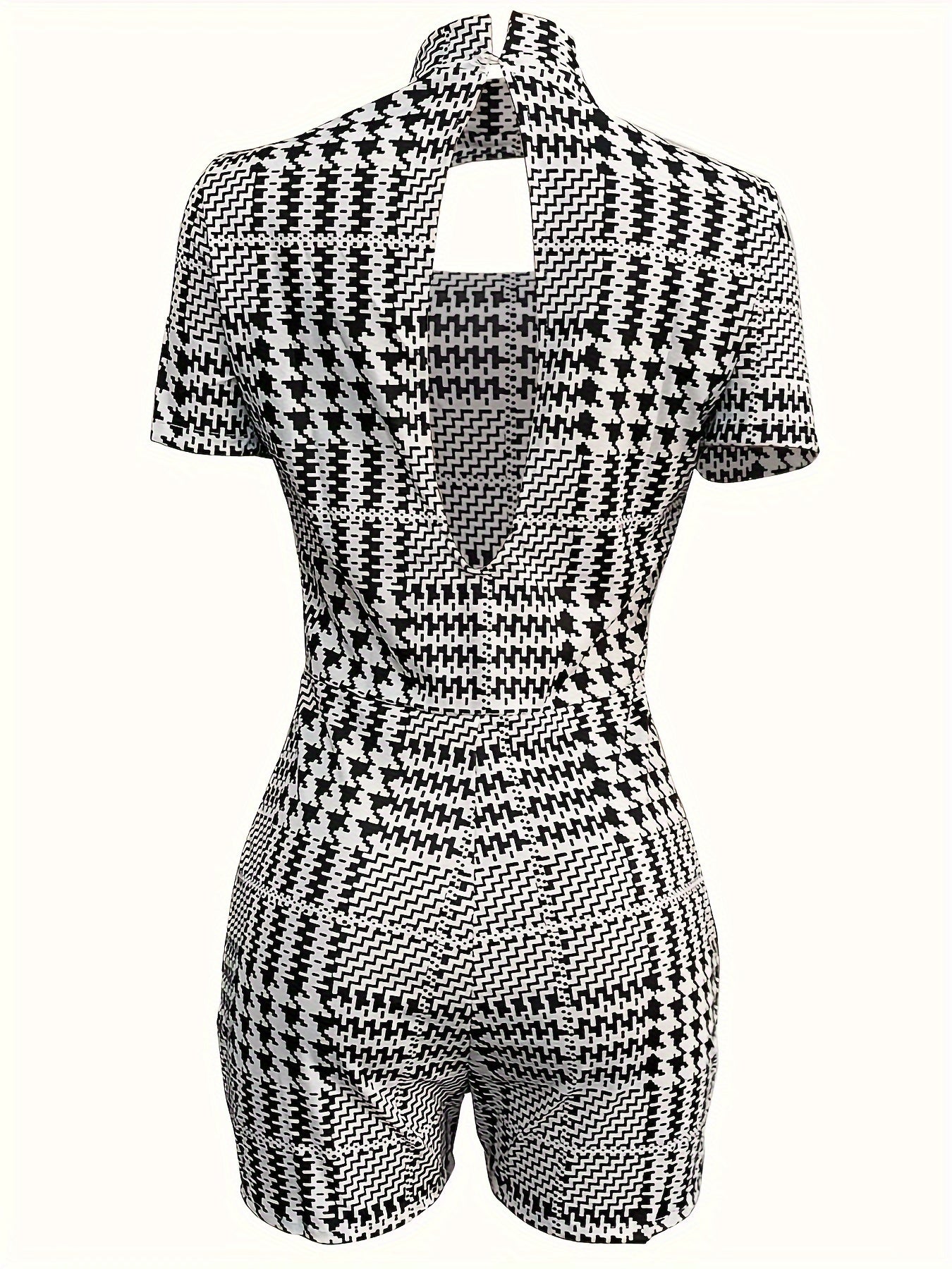 Women'S Y2K-Inspired Black and White Print Jumpsuit with Cut-Out Detail - Sexy, Sleeveless, High-Waisted, Summer Fashion for Adults, Adult Fashion Jumpsuit | Playful Fashion | Highwaisted Jumpsuit