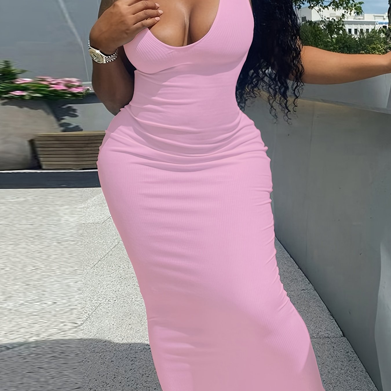 Sexy Maxi Tank Dress, Bodycon Nightclub Party Casual Dress For Summer & Spring, Women's Clothing