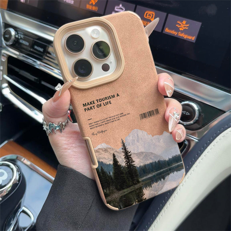 A Stunning Phone Cover with a Mountain Motif, Highlighting a Peaceful Lake. Perfect for Lovers of Nature And a Considerate Present for Anyone Who Values Calmness. This Silicone Case Fits Iphone Models 16, 15, 14, 13, 12, And