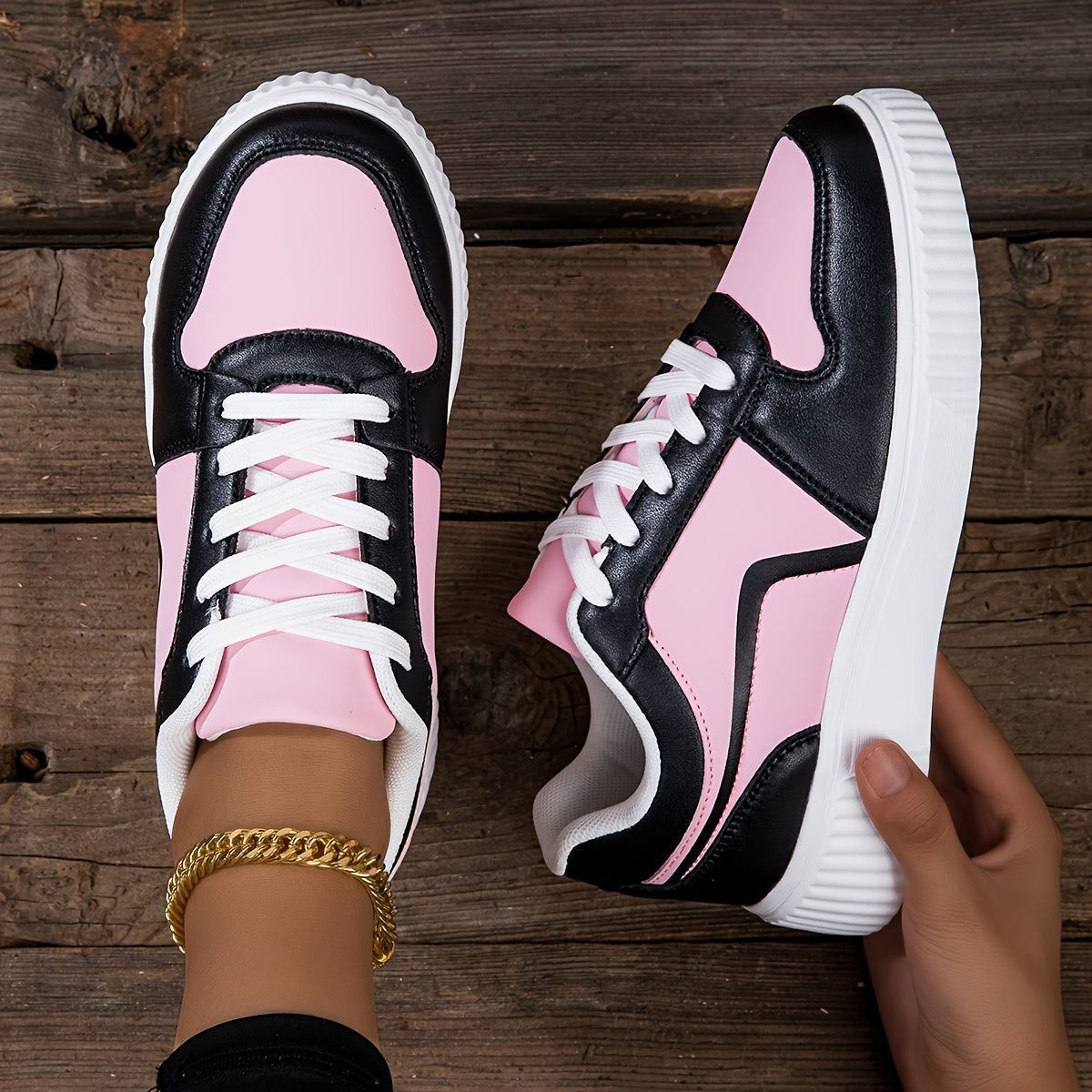 Women's Fashion Sneakers Lightweight Casual Athletic Running Shoes with Stripes, Lace-Up Low Top with EVA Sole and Fabric Insole – Machine Washable