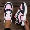 Women's Fashion Sneakers Lightweight Casual Athletic Running Shoes with Stripes, Lace-Up Low Top with EVA Sole and Fabric Insole – Machine Washable