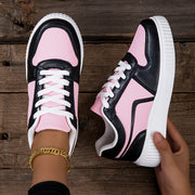 Women's Fashion Sneakers Lightweight Casual Athletic Running Shoes with Stripes, Lace-Up Low Top with EVA Sole and Fabric Insole – Machine Washable