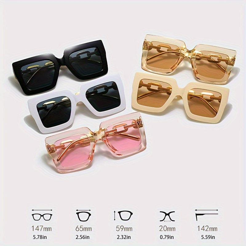 2Pairs Luxury Oversized Fashionable Glasses for Women, Large Wquare Frame, Fashion Glasses, Suitable for Parties Ands.