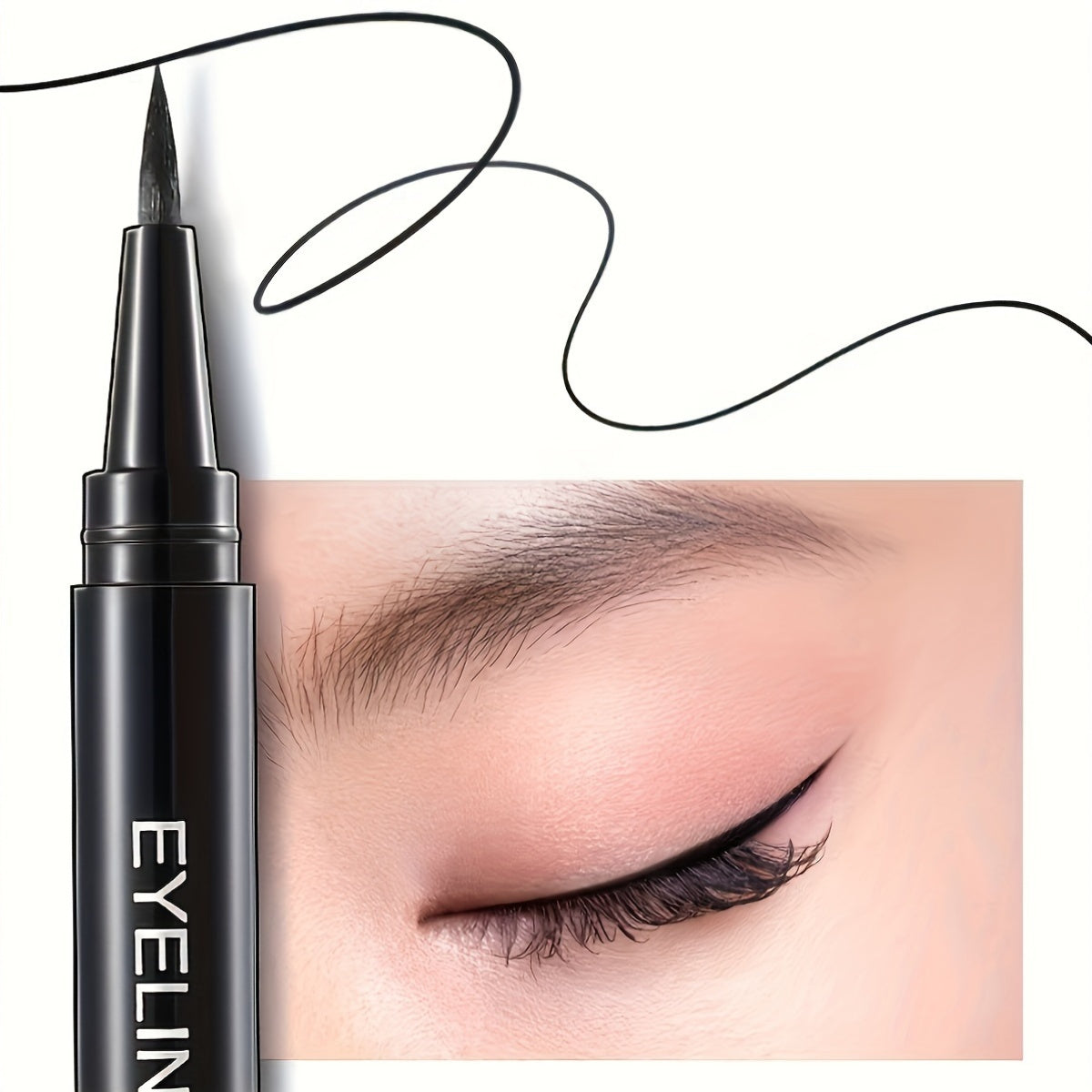 3-Pack Waterproof Black Liquid Eyeliner Pens – Extra Slim Tip, Smudge-Proof, Beginner-Friendly, with Plant-Based Squalane