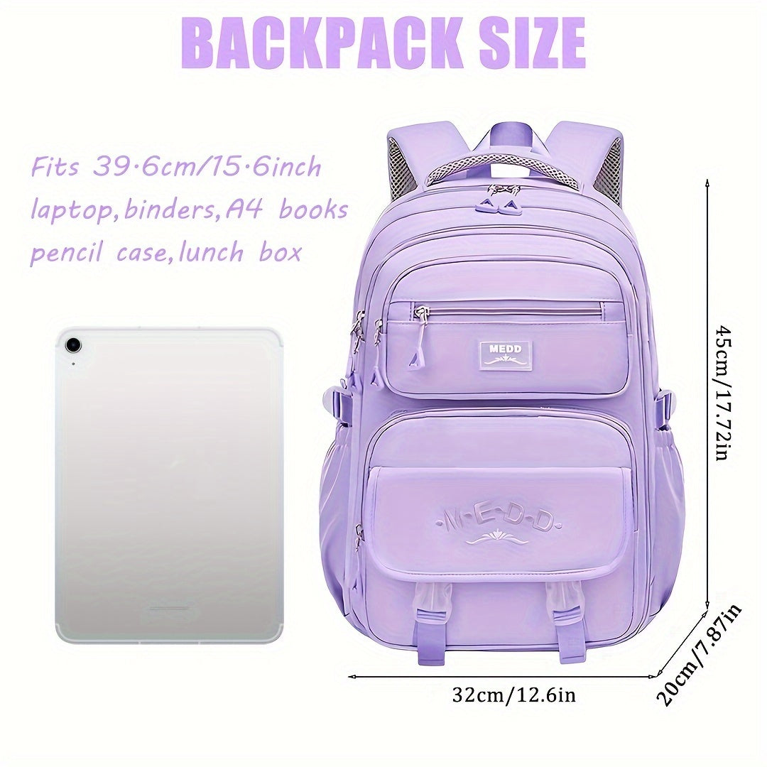 15.6-Inch Large Capacity Minimalist Laptop Backpack - Water-Resistant Nylon, Lightweight, Trolley Sleeve, Laptop Compartment, Zipper Closure, 80cm Adjustable Shoulder Strap - Perfect for Outdoor Travel, Casual Fashion, and Da