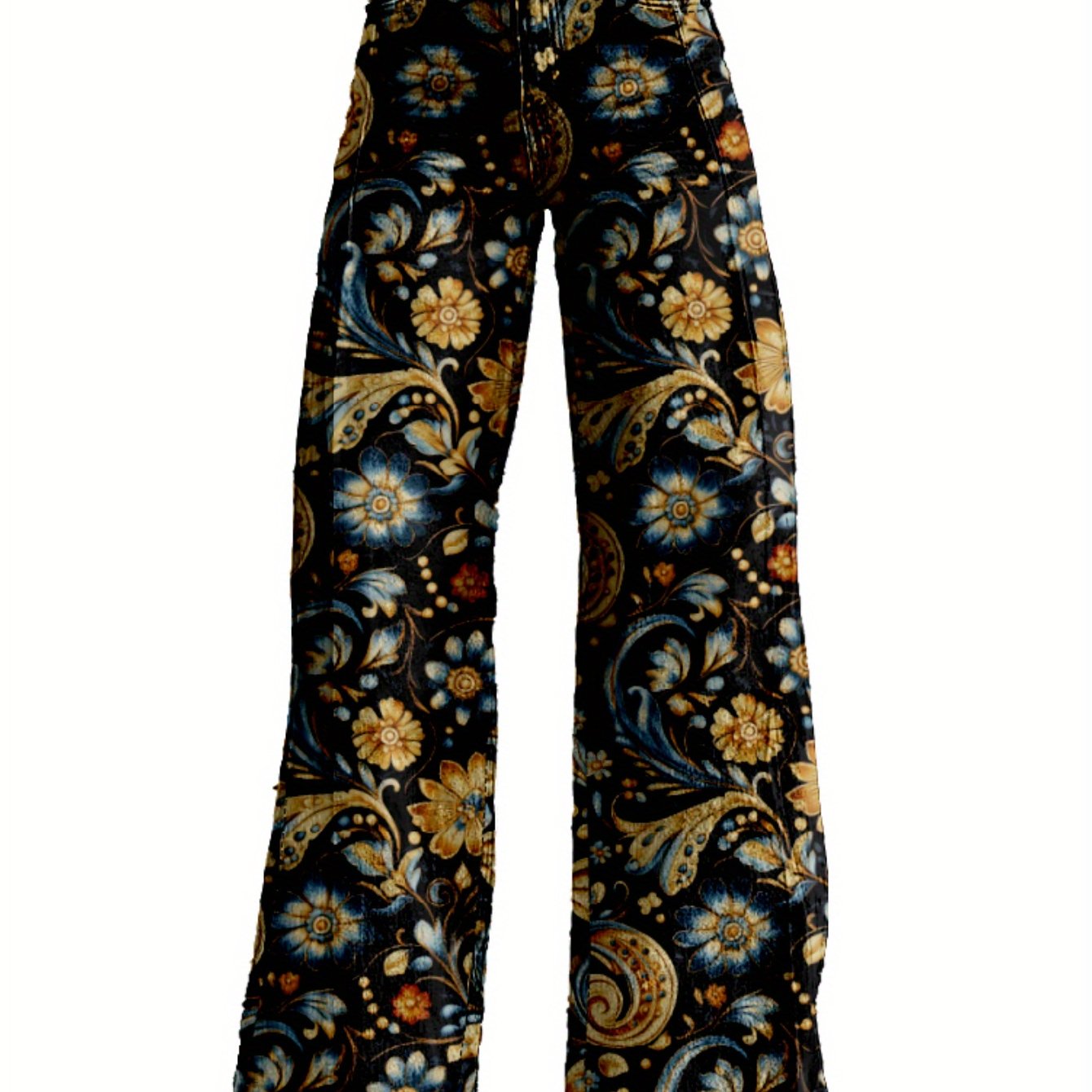 3D Printed Imitation Jeans Wide Leg Versatile Flared High Waisted Women'S Baggy Pants Abstract Geometry Element A Line Hanging Feel Casual Comfortable Loose Floor Length Pants Spring Autumn Polyester Y2K