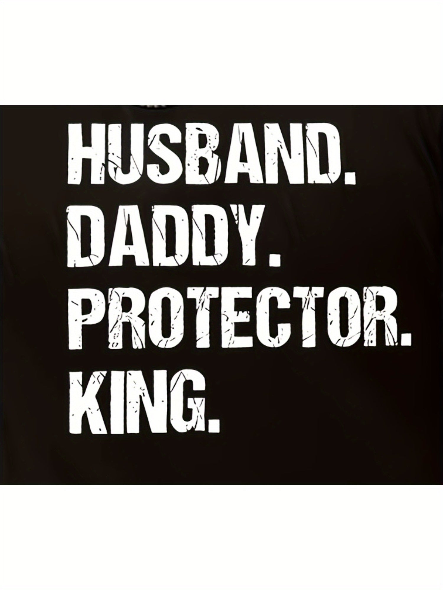 Husband Daddy Protector Graphic T-shirt Men'S Fashion Trend Cotton Round Neck Casual Letter Printed T-shirt