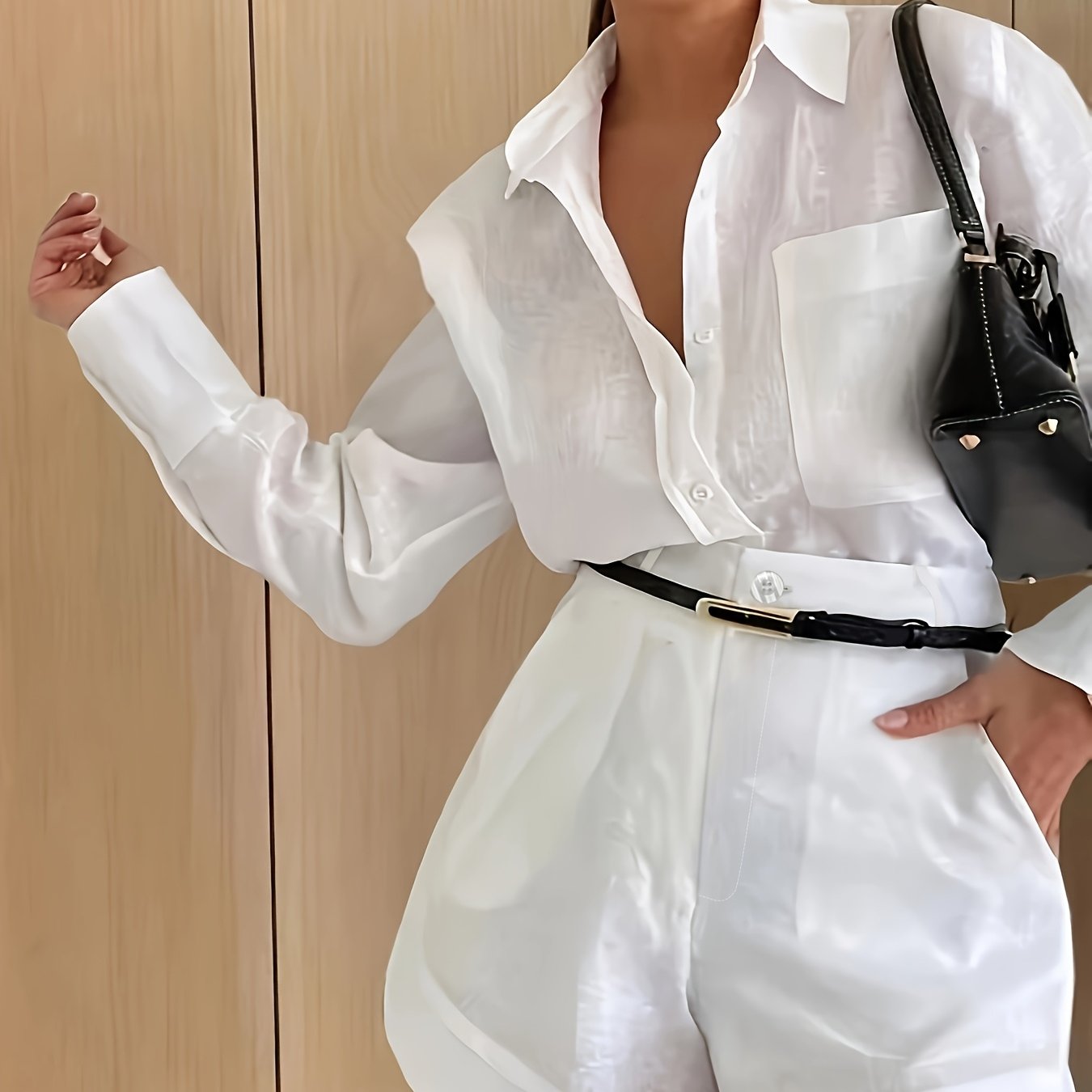 Women'S Elegant Fashion Pantsuit Set, Casual Style, Solid Color, Polyester, Spring/Summer Collection