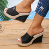 Comfortable Women'S Shoes with Fish Mouth Design, Cross-Border Thick-Soled Height-Increasing Shoes for Women, New Wedge-Heeled Shoes for Spring And Summer, Popular Large-Size Women'S Footwear.