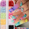 3D Acrylic Flowers & Nail Charms - Pastel Colorful Flatback Gems with, Caviar Beads & AB Glitter for DIY Manicure, Weddings, Parties - Nail Art Decorations, Nail Art Charms