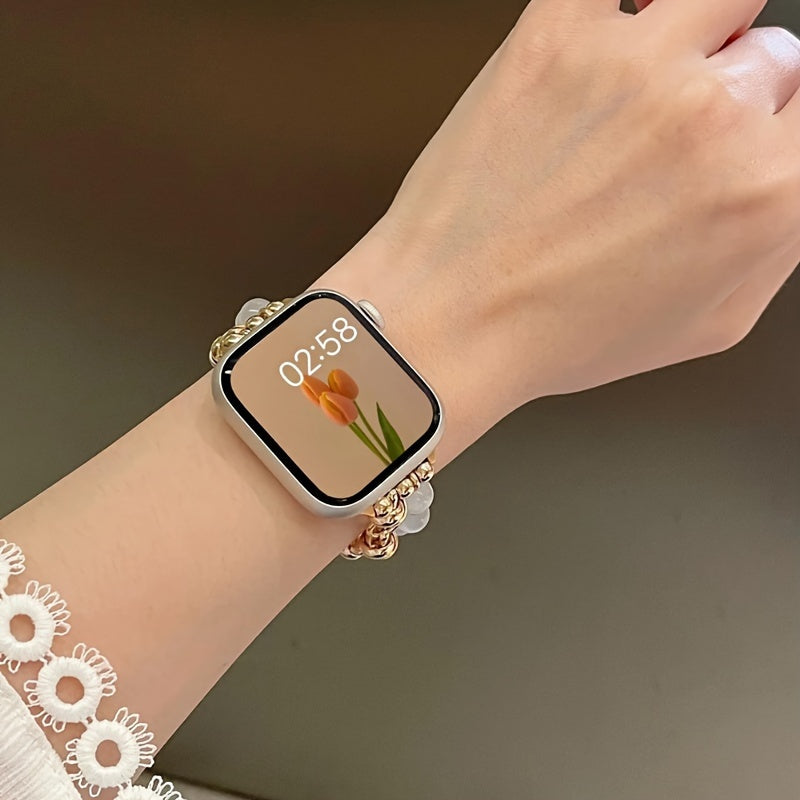 1pc Women's Fashion Cat Eye Stone Bead Bracelet with Adjustable Rope Buckle - Elegant Beaded Design, Versatile Accessory for Watch, Jewelry & Fragrance Display, Fashion Accessory | Stylish Timepiece Enhancement | Goldtoned Ha