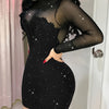 Powdered Mesh Spliced Sexy Body-Hugging Skirt