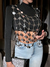 European And American Cross-border Explosive Sequins Waist Chain Nightclub Handmade Exaggerated Fishnet Sequins Sexy Ladies Novelty Camisole
