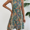 Floral Print Sleeveless Pleated Summer Dress for Women