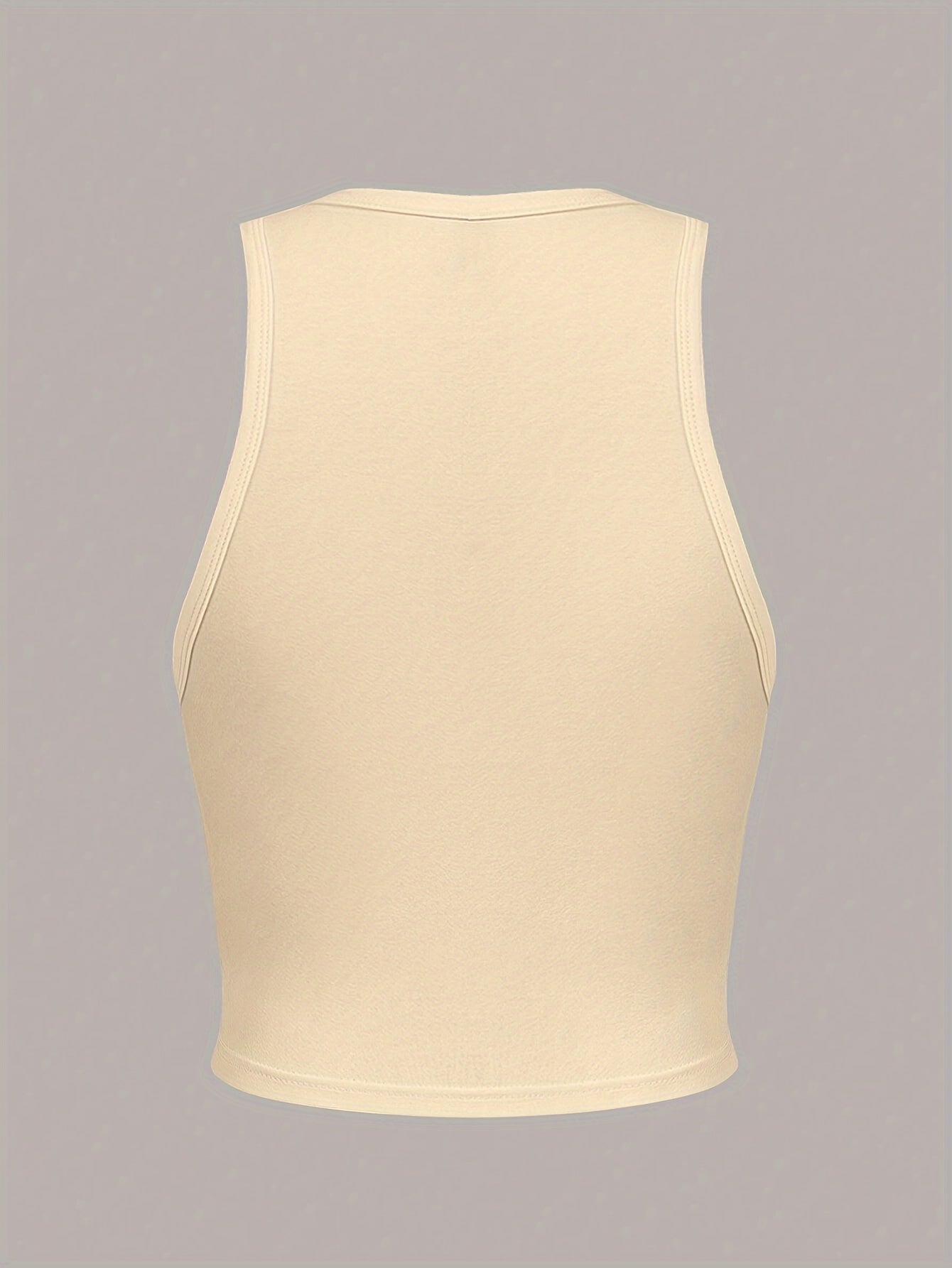 Portrait Print Crew Neck Tank Top, Casual Sleeveless Crop Top For Spring & Summer, Women's Clothing