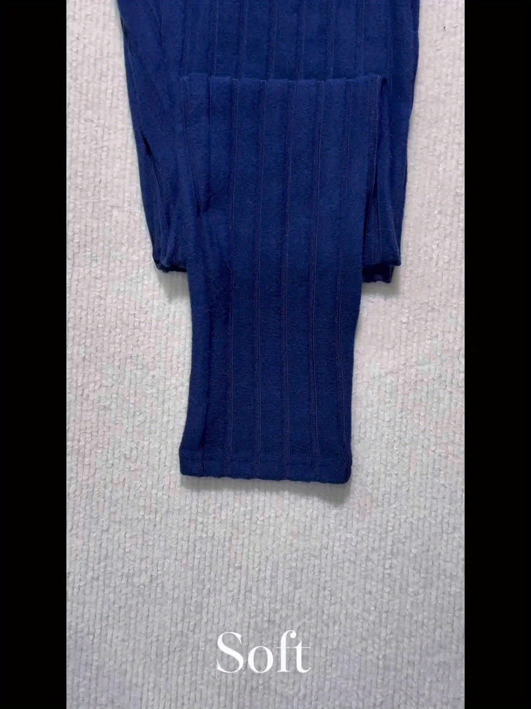 Elegant High-Waist Ribbed Knit Pants for Women - Cozy & Chic Brown Slim-Fit Trousers with Elastic Waistband, Perfect for Fall/Winter Casual Wear