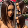 Unice Espresso Brown Straight Bob Wig with Highlights, 7x5 Lace Front, Pre-Cut Pre-Bleached, Glueless Human Hair, 150% Density, Ready to Wea