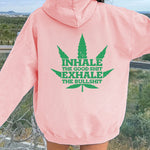 250g Healthy Cloth Pullover Hoodie Classic Art Letter Graphic Print Crew Neck Long Sleeve Pocket Sweatshirt Print Pullover Hoodie For Women Casual, Spring Summer Fall & Winter, Versatile Wardrobe Staple