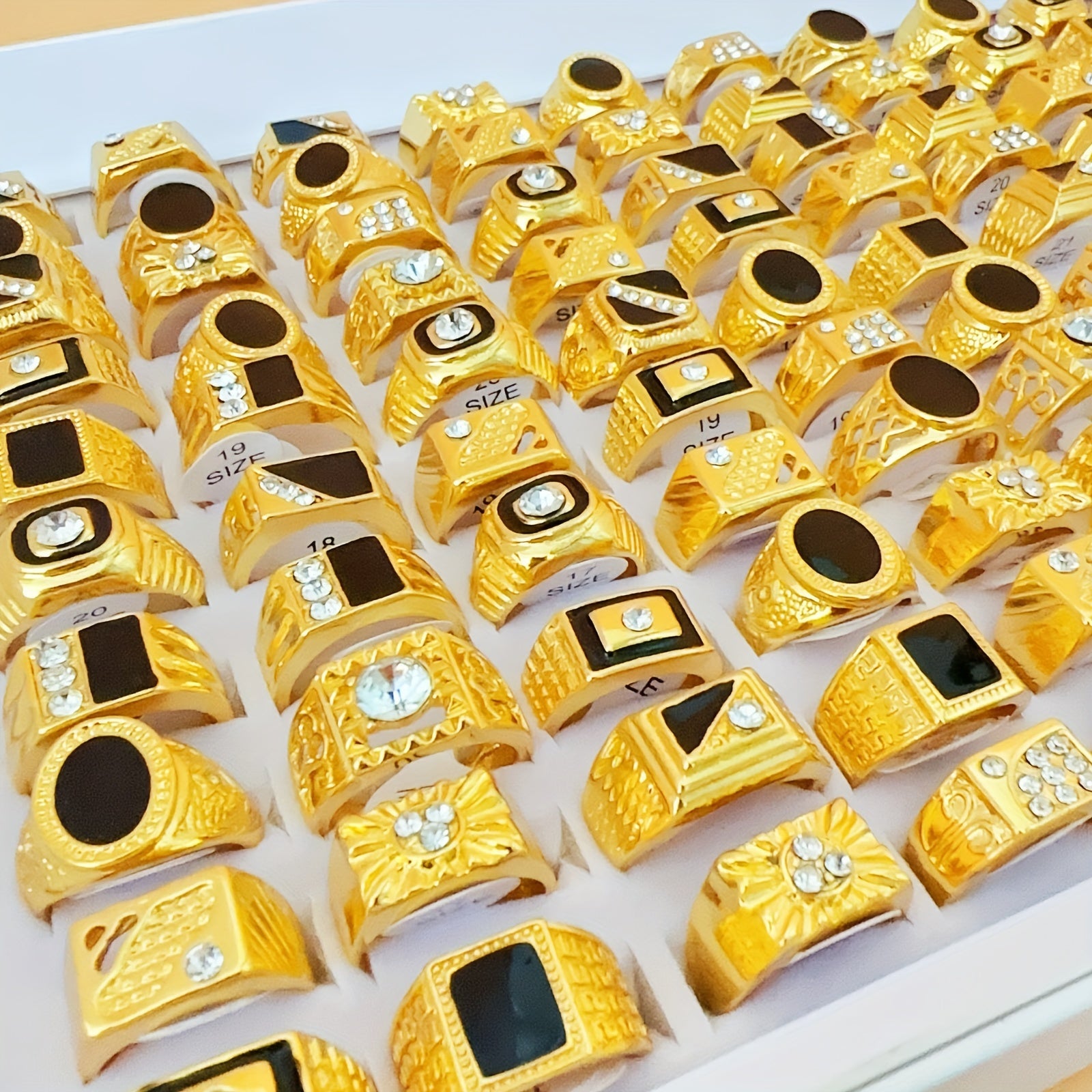 Foreign Trade Middle East Men's Golden Ring Multi-Set Mix and Match Domineering Men's Hand Accessories Night Club Party Accessories