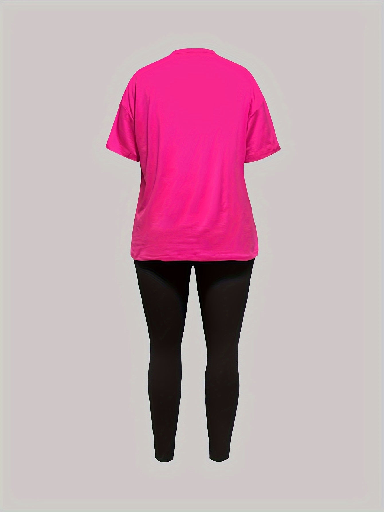Stylish and Personalized Casual Women's Round Neck Short Sleeve Long Pants Set