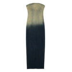 Back-zip Denim Bandeau Dress