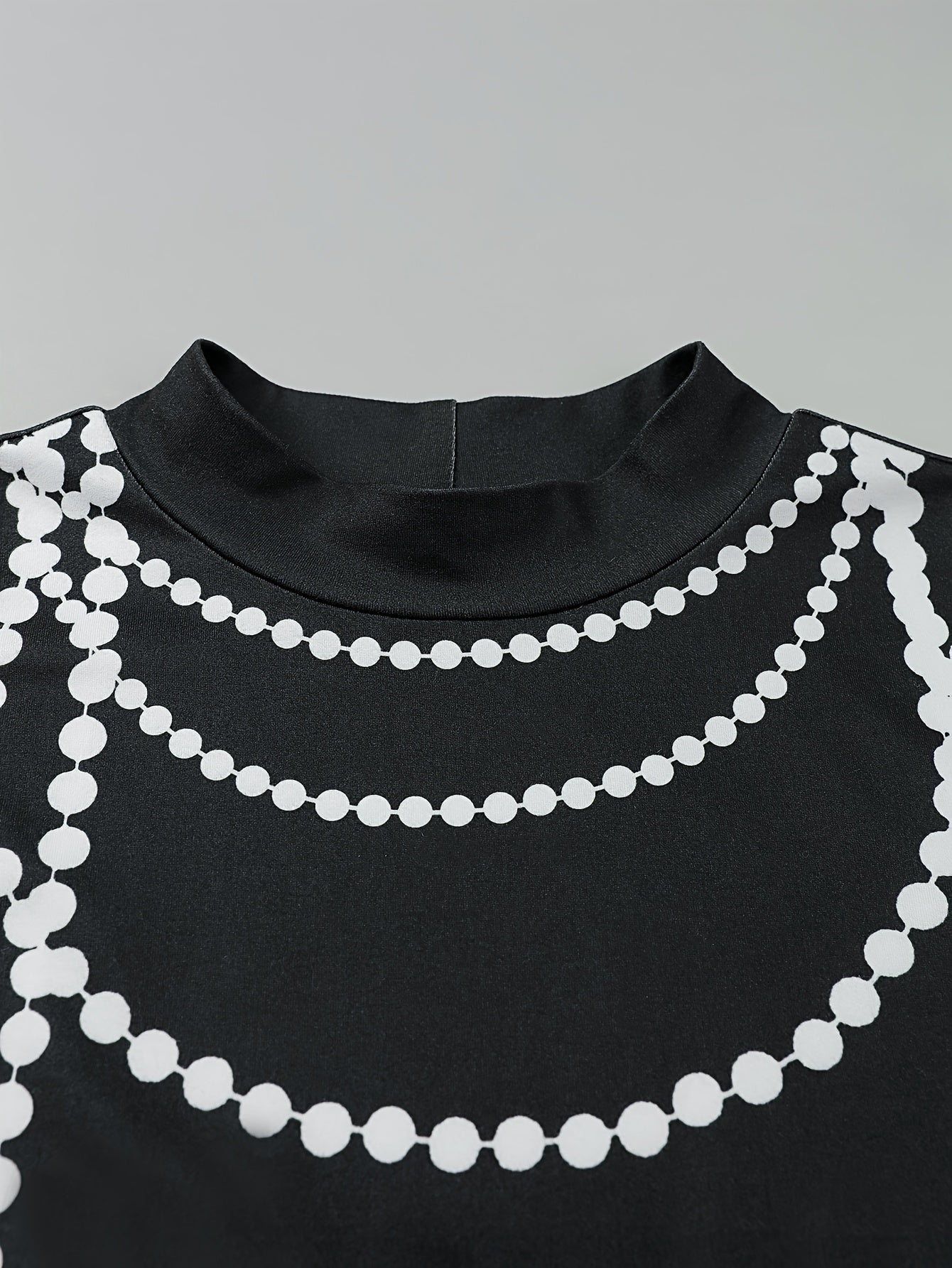 SPECHIR Women's Sleeveless Bodycon Midi Dress - Black with White Pearl & Chain Fringe Detail, High Neckline, Stretchy Polyester-Spandex Blend, Casual Spring/Summer Wear