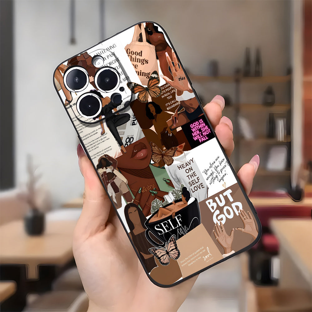Art Aesthetic Phone Case for iPhone 16 11 15 14 13 12 Pro Max XR Plus Case Black Phone Cases Birthday Christmas Gifts for Women Teen Girls