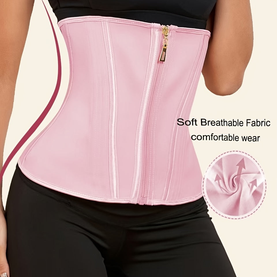 Women's Elegant Latex Waist Trainer Corset - Adjustable Buckle Compression Cincher Belt for Tummy Control & Posture Support, Shapewear for Workouts, Fashion Figure Shaping, Tummy Control Shapewear
