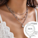 Women's Simple Slim Chain Multi-layer Imitation Pearl Necklace