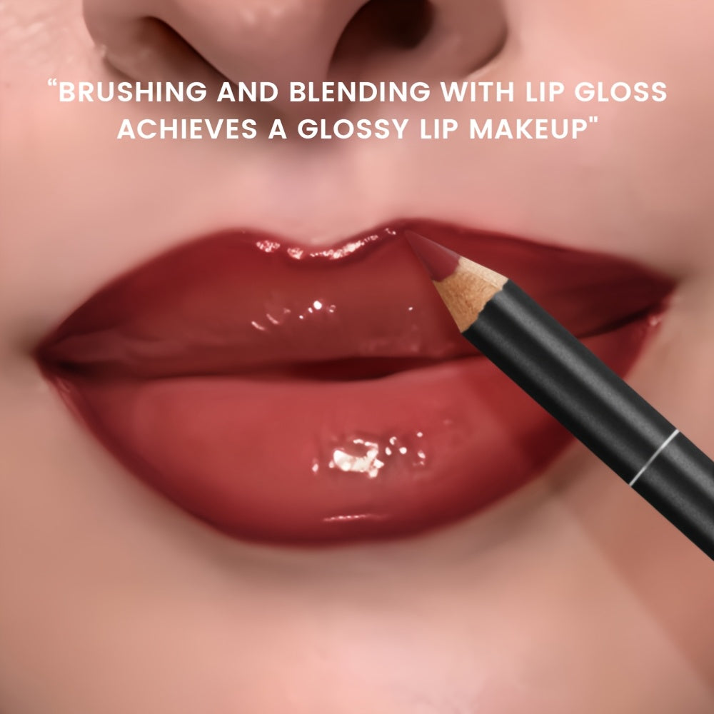 Pudaier Hydrating Lip Gloss & Lip Liner Set - 3D Precision Lip Definition, Dewy Finish for Every Occasion, Long-Lasting Matte Lipstick in Brown, Perfect for All Makeup Styles, Adult Skincare, Everyday Lip Care | Matte Lipstic