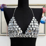 [Y2K Spicy Girl Bra] Acrylic Drill Spicy Girl Hanging Neck Bra - 1PC Y2K Style Decoration for Electronic Music Festivals and Party Outfits