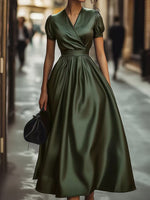 Figure-flattering French-style Dress With A Sophisticated Flowy Silhouette
