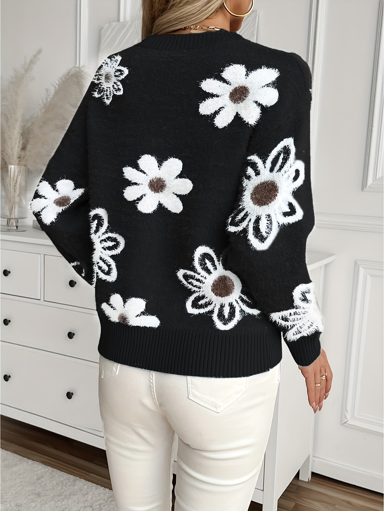 Floral Patterned Sweater for Women