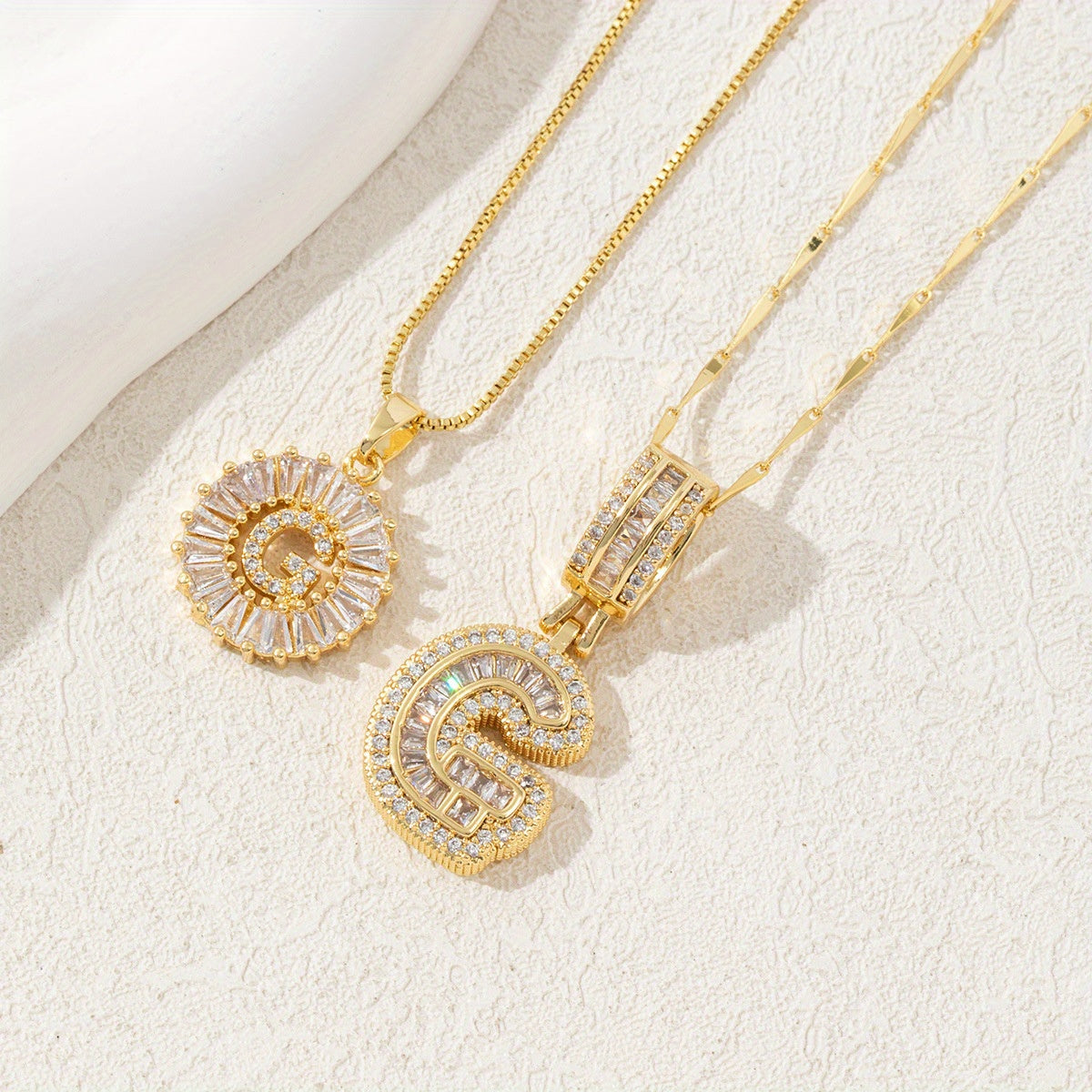 2 Packages of Initial Pendant Necklace, Letter Necklace with Adjustable 17 "-19" Chain, Valentine'S Day Gift, Suitable for Ladies And Girls
