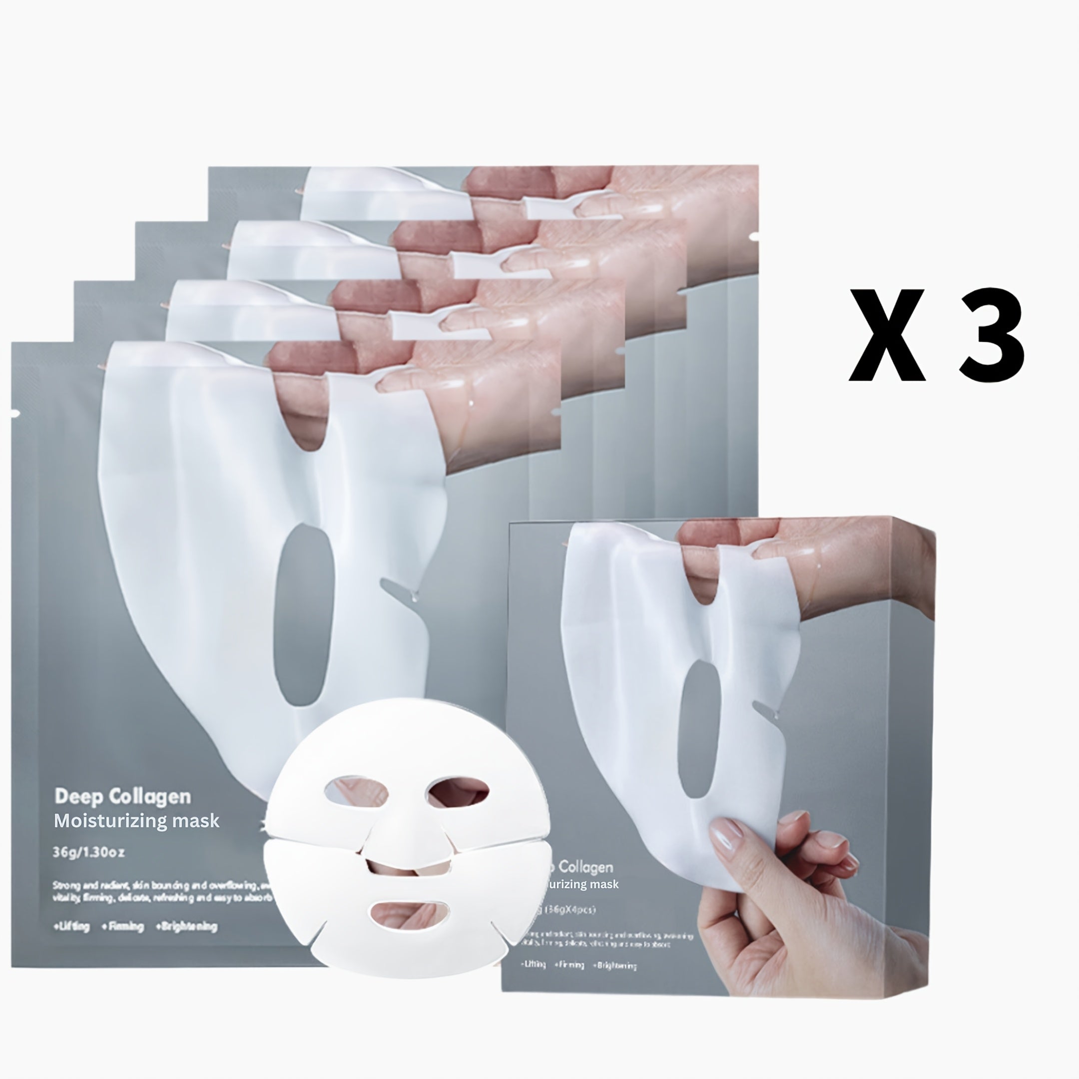 KOECE Hydrating Collagen Face Masks - 4pcs Overnight Firming & Moisturizing Treatment, Gentle & Non-Irritating for All Skin Types, Deep Hydration & Elasticity Boost, Fragrance-Free, Overnight Skincare | Gentle Skin Care | Sea
