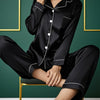 New Autumn Collection of Plus-Size Women'S Pajama Set, Featuring an Elegant Long-Sleeve Top And Elastic Waist Pants, Perfect for Comfortable Loungewear.