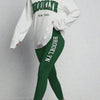 Women's Letter Print Casual Spring & Fall Two-piece Pants Set, Crew Neck Long Sleeve T-shirt & Slim Pants Outfits - For Women - Perfect for Casual Wear - Ideal Gift for Fashionable Ladies
