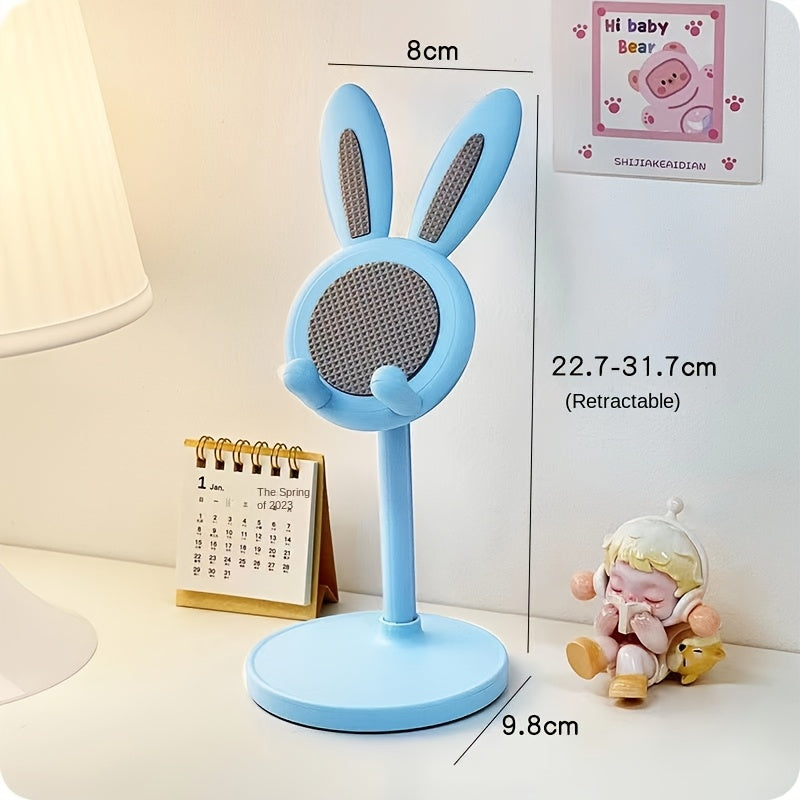 Cute Bunny Adjustable Phone Stand, ABS Material, Universal Desktop Holder, Stable Grip, Portable Design, Ideal Gift for Apple, Huawei, Samsung, Xiaomi & More, Versatile Use