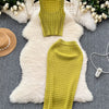 Two-piece Set of Elegant Knitted Vest & Long Dress for Women