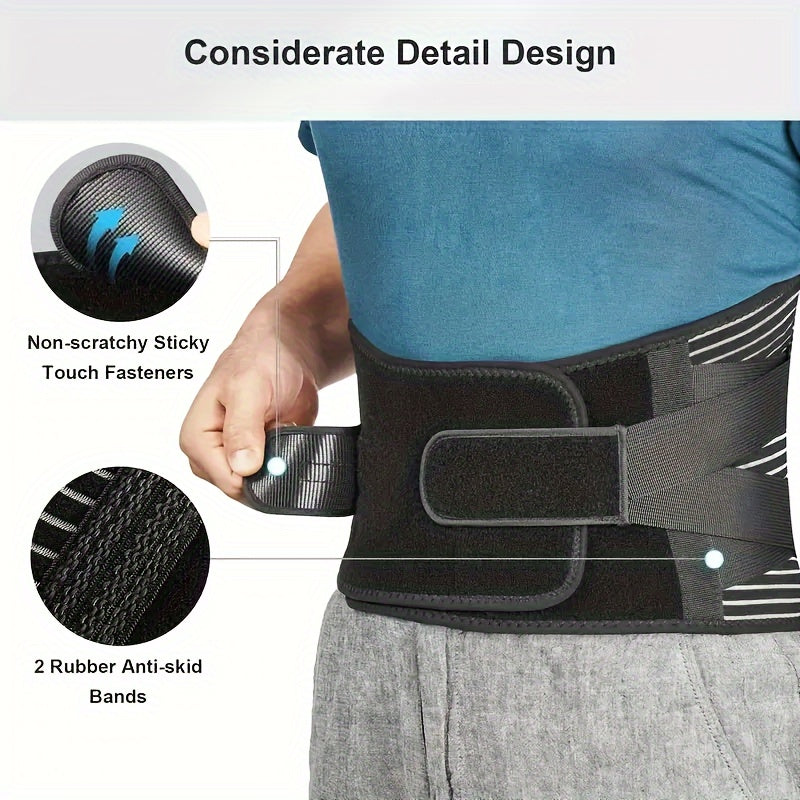 3D Lumbar Cushion for Back Support, Non-Slip 6X Back Support Strap, Optional Straps for Men And Women, Soft Breathable Mesh Fabric for Lumbar Support.