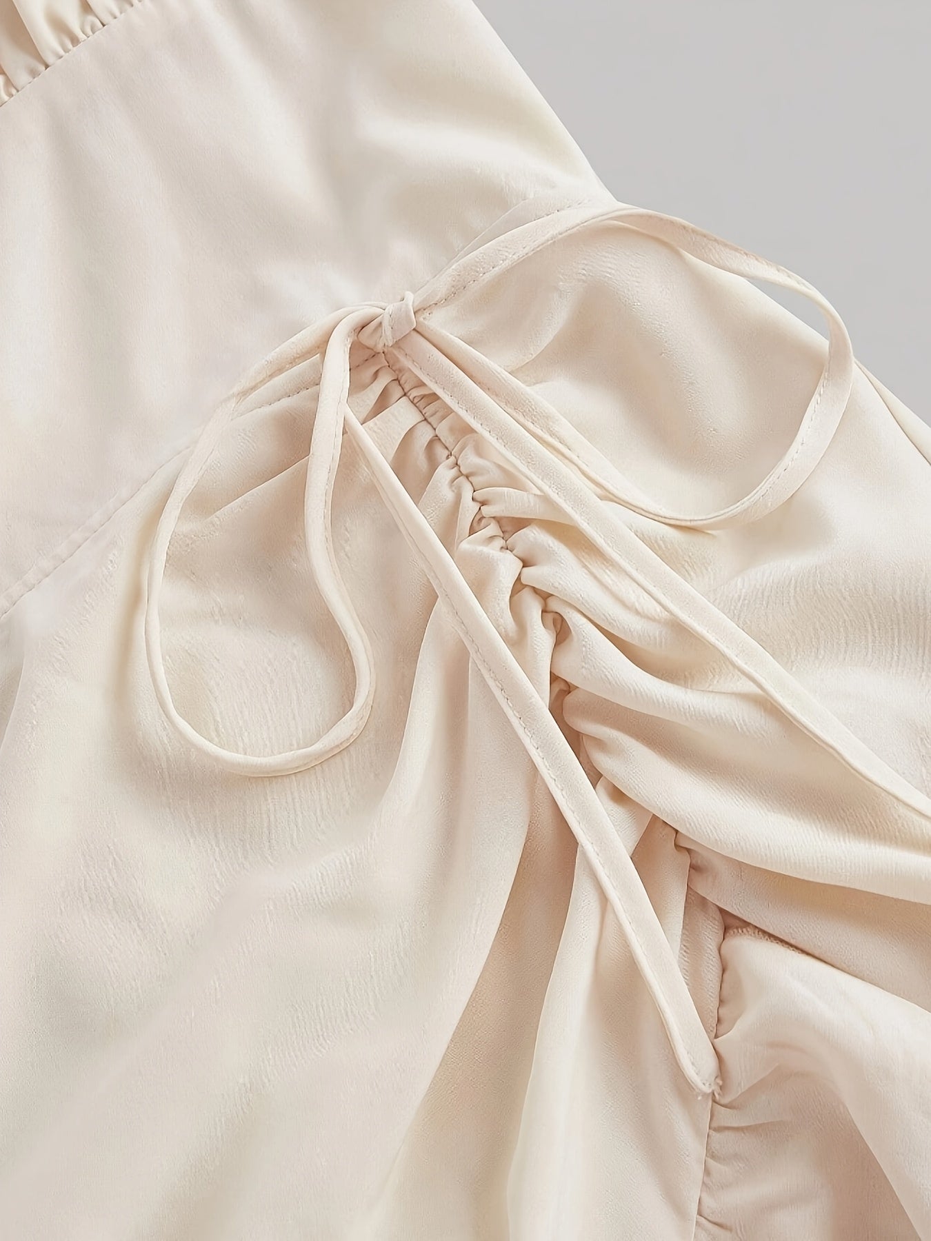 Elegant Asymmetrical Polyester Dress for Women | Sleeveless with Ruffled Layers & Lace-Up Detail | Smooth Texture, Non-Stretch Fabric | Machine Washable | Perfect for Spring/Summer Casual Wear, Cute Dresses