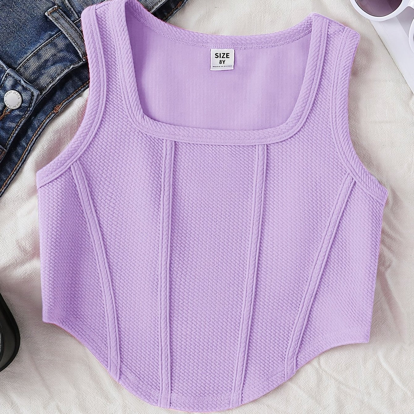 Athletic Fitted Tank Top for Older Kids, Breathable And Comfortable Casual Sportswear.