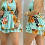 New Spring and Summer Elegant Mini Dress, High Waist Backless with Straps, Perfect for Vacation and Cruise Travel